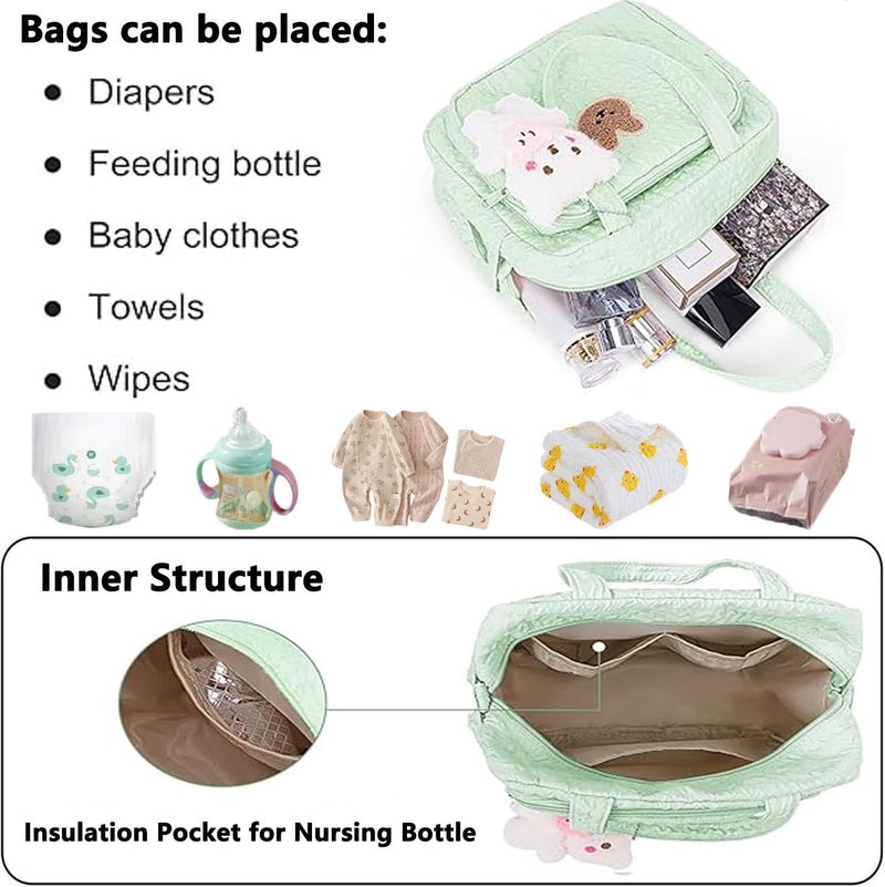 NIKUKY Baby Diaper Bag Tote, Cute Small Crossbody Nappy Mommy Bag, Lightweight Travel & Hospital Multifunction Storage Tote - Image 5